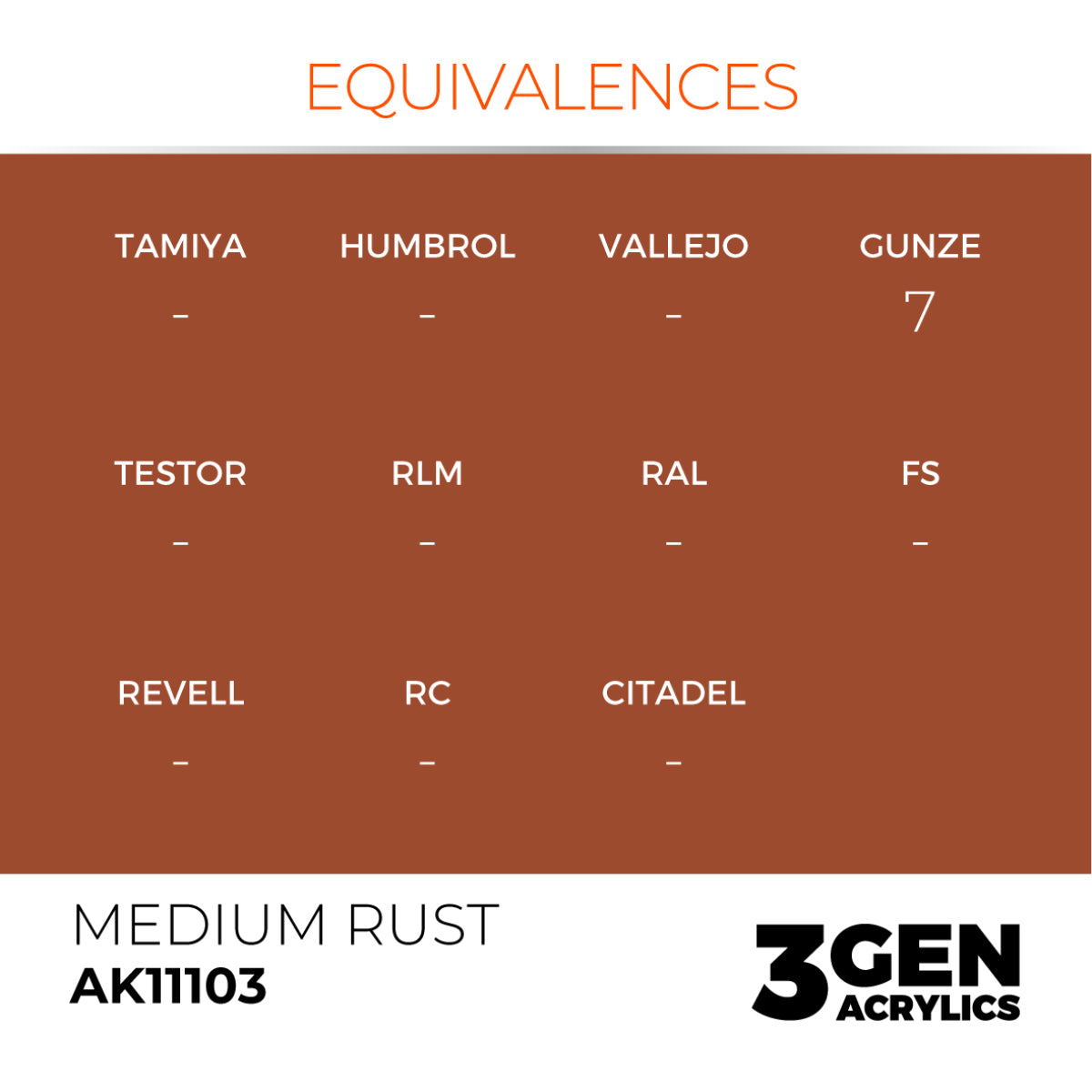 AK11103 MEDIUM RUST
