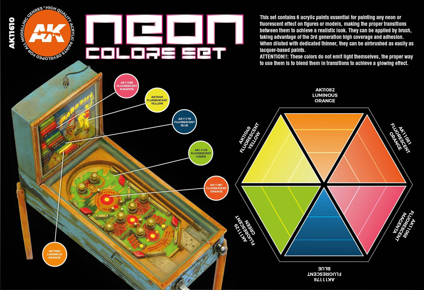 AK11610 SET COLORES NEÓN/FLUO