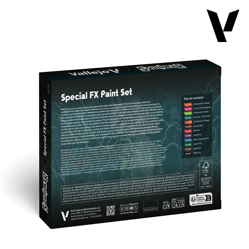 72.207 Special FX Paint Set BY SQUIDMAR MINIATURES
